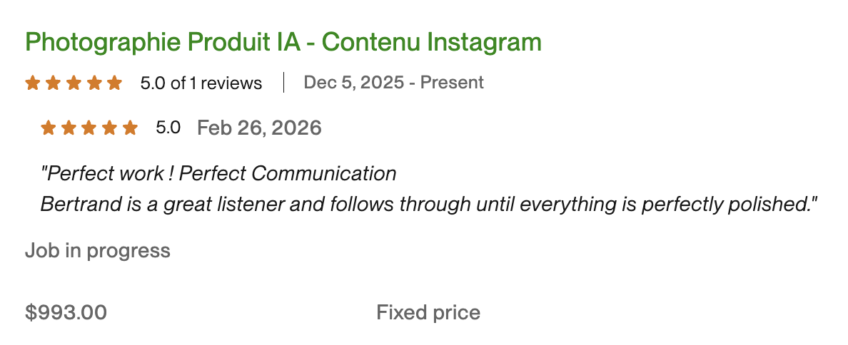 Upwork earnings: biggest client — $993