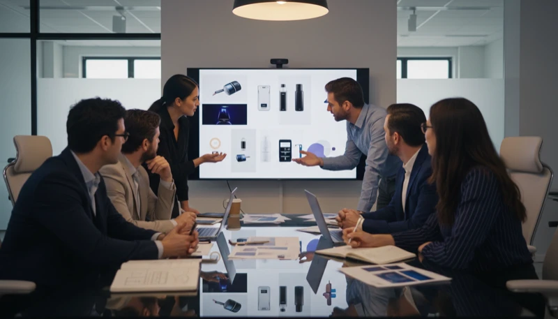 Agency team reviewing batches of AI-generated client creative